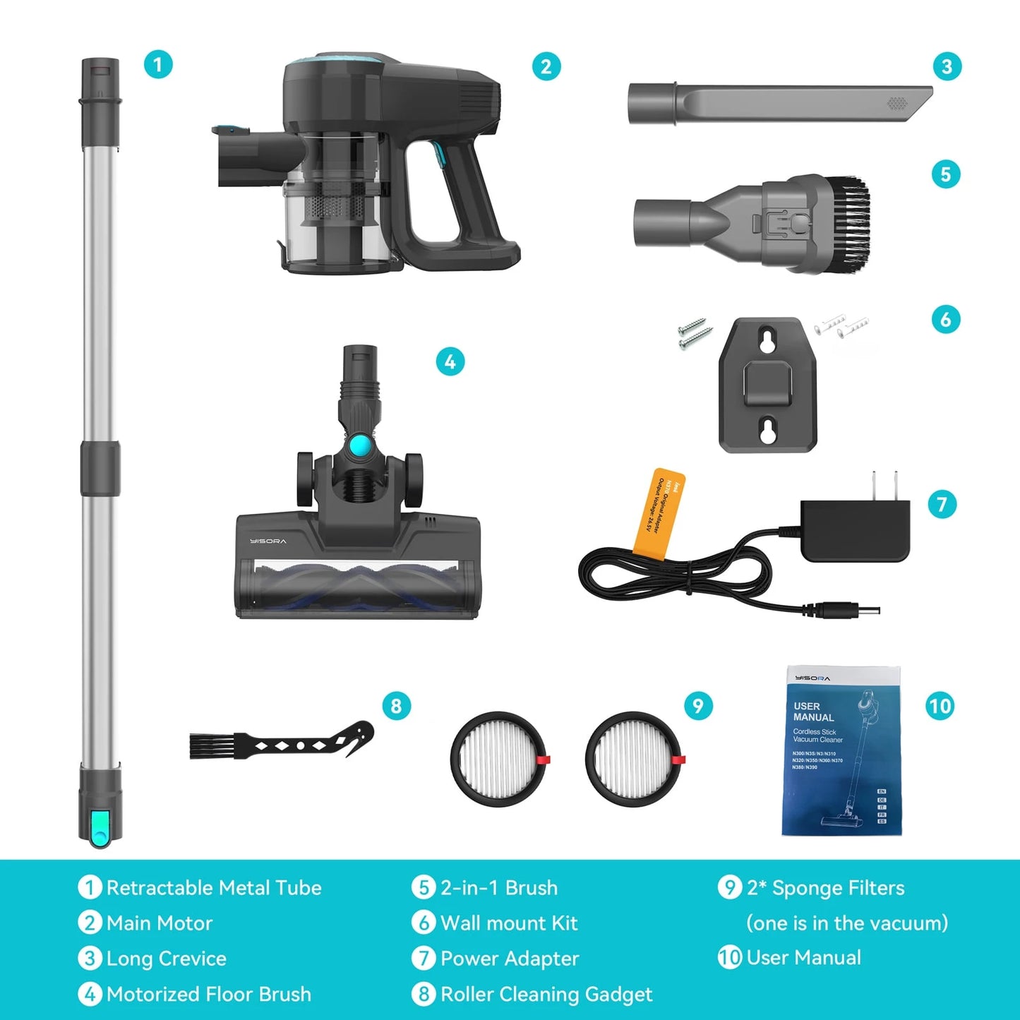 INSE N300 Cordless Upright Vacuum Cleaner For Car Carpet And Hard Floors