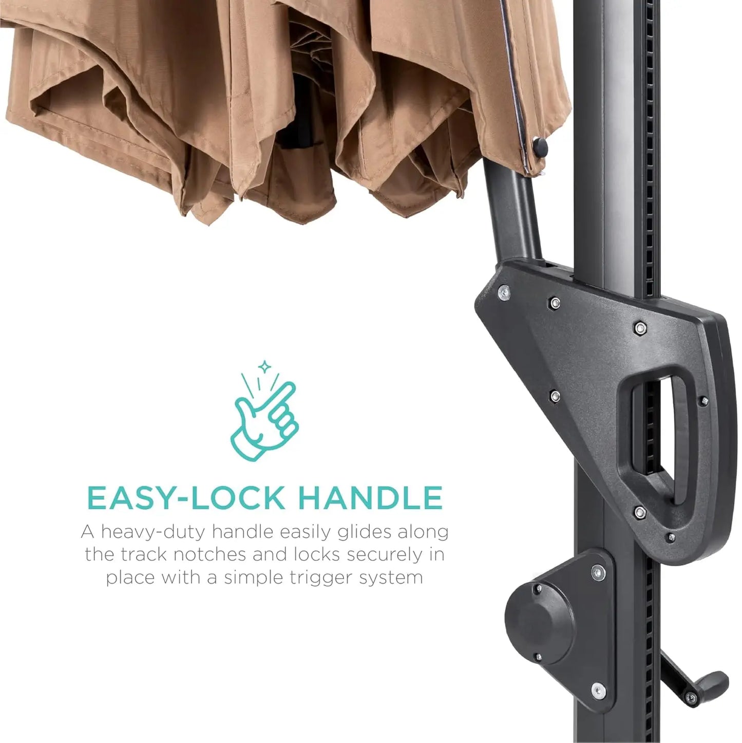 Cantilever Solar LED Patio Umbrella 360-Degree Rotation
