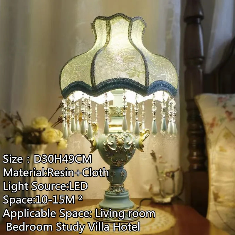 American Retro Peacock Table Lamp LED Contemporary Decor