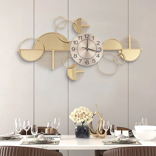 Creative Modern Metal Wall Clock Battery Operated Silent Minimalist Decor