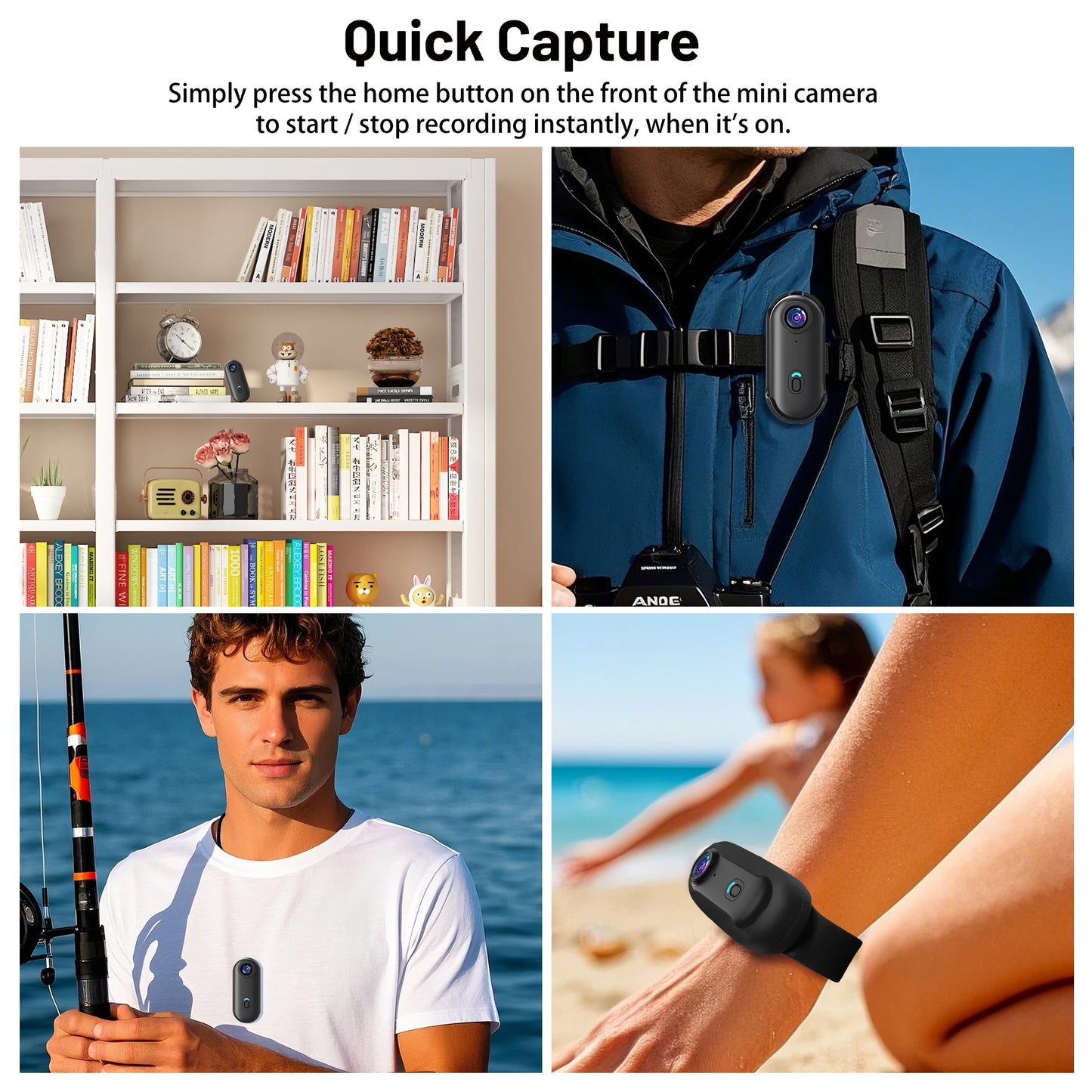 Mini WiFi Action Camera 128GB Portable Camcorder Helmet Mount