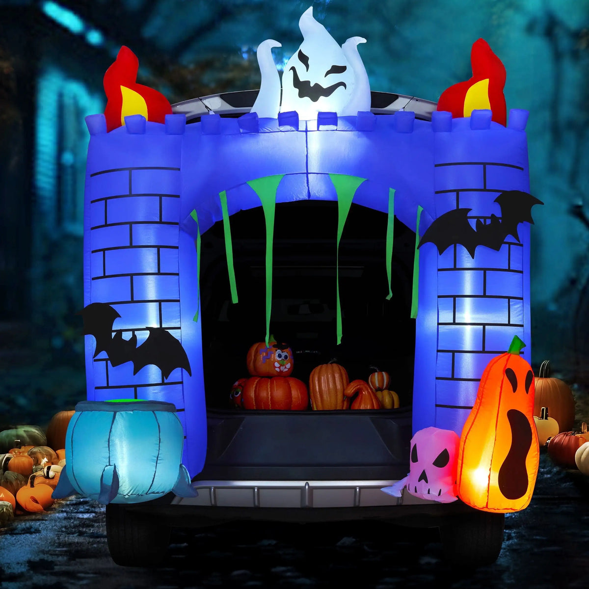 Joyfy Inflatable Haunted Castle Halloween Decoration With LED Lights