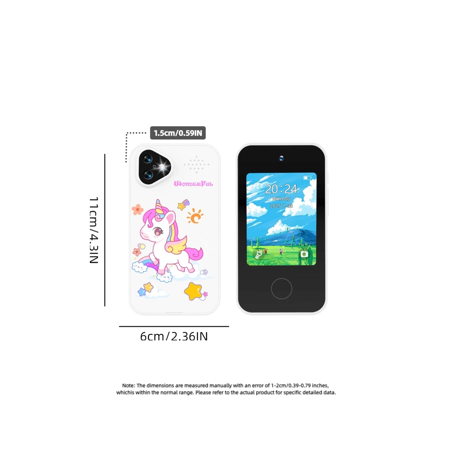 Mini Kids Smart Phone Dual Camera 1080P HD Touchscreen Educational