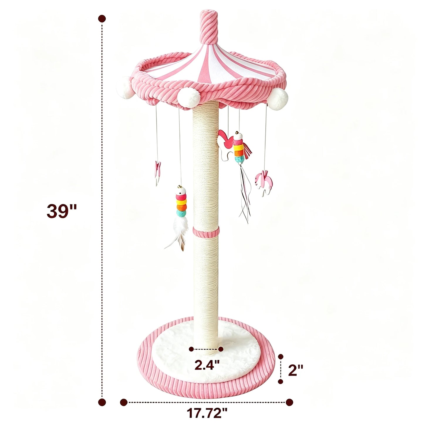 CWV Rotating Cat Scratching Post Sisal Tree for Indoor Cats