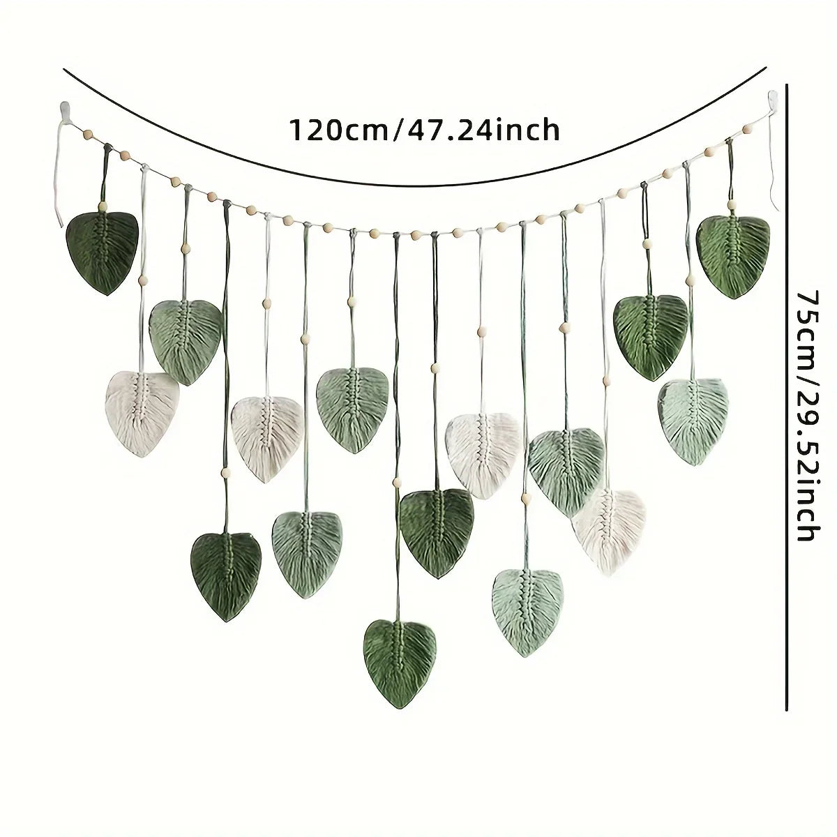 Modern Woven Wall Decor Leaves Bohemian Feather Wall Hanging