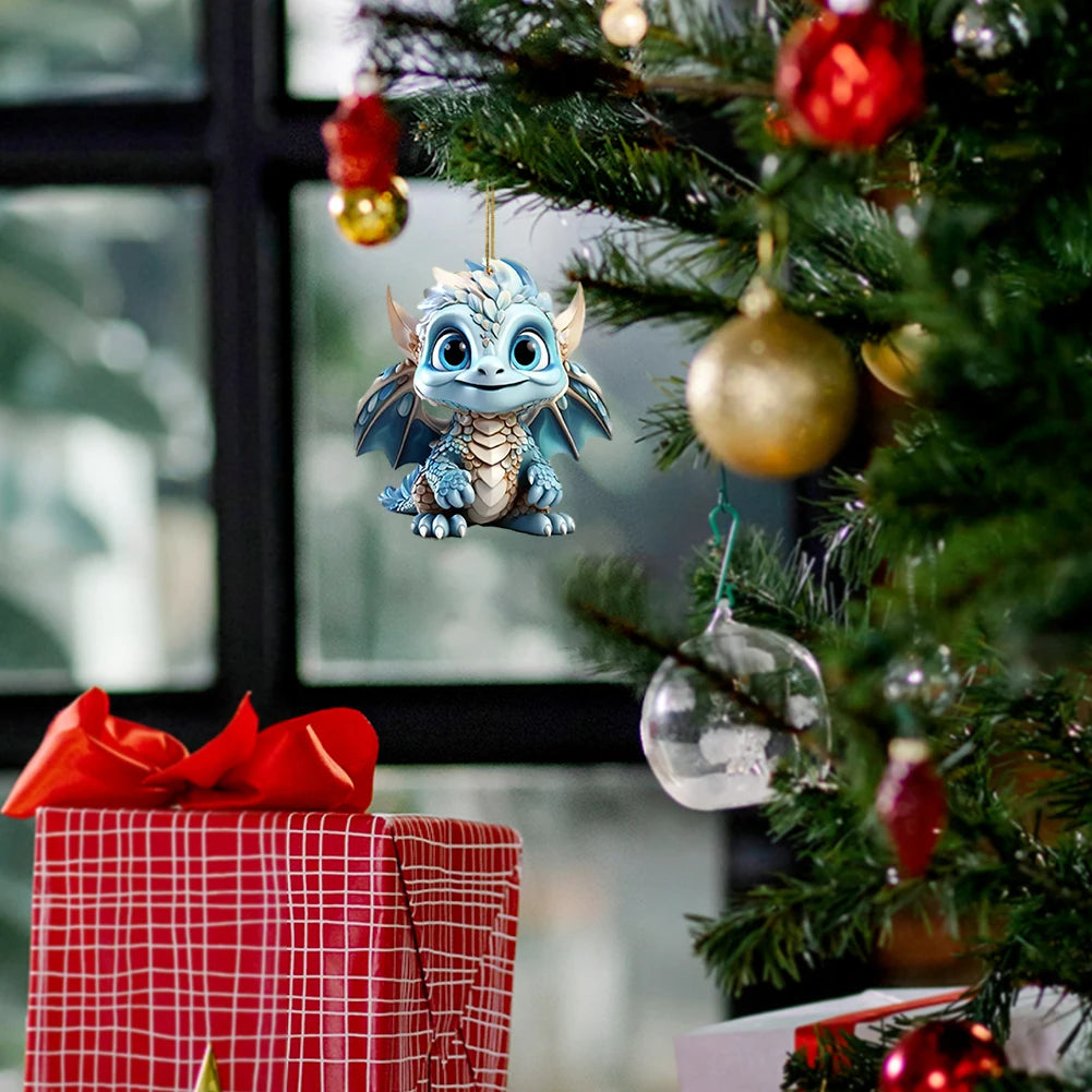 Shunmaii Christmas Dragon Acrylic Hanging Tree Ornaments