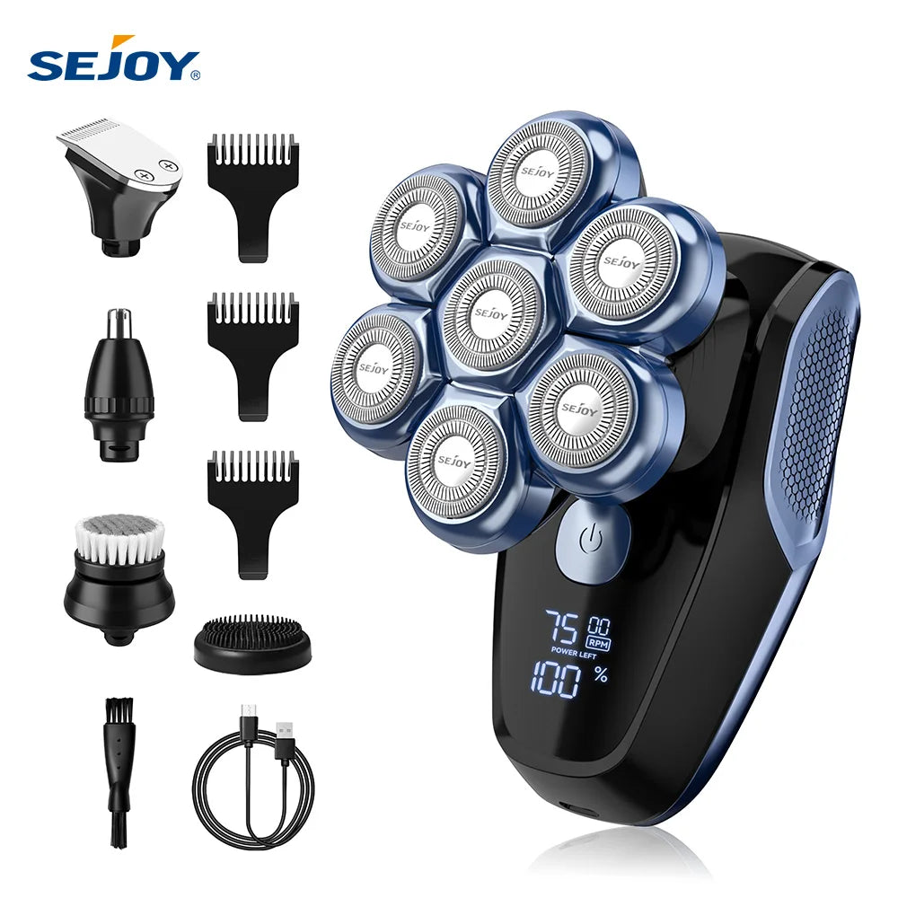 Sejoy 6-In-1 7D Head Shaver Waterproof Grooming Kit For Men