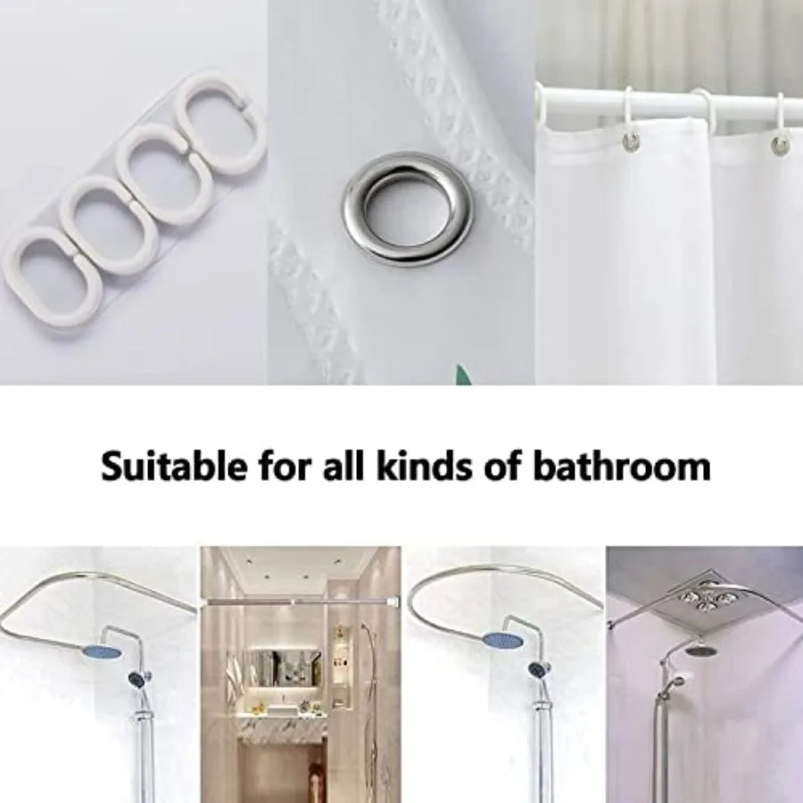 Bathroom 4 Piece Set Shower Curtain Toilet Lid Cover Mat