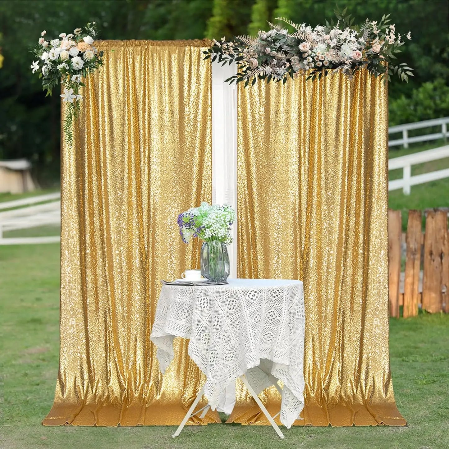 Sequin Backdrop Curtains Panels for Photography and Wedding Events