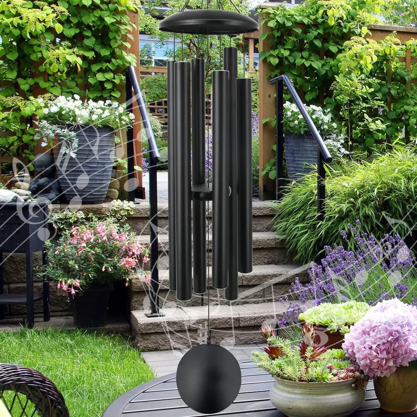 Deep Tone Wind Chimes Outdoor Garden Decor With Six Tubes