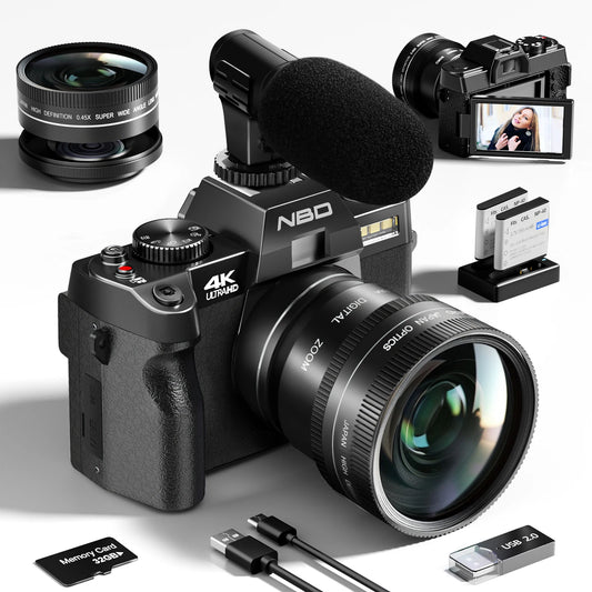 NBD 4K WiFi Camcorder With 48MP Sensor And Flip Screen