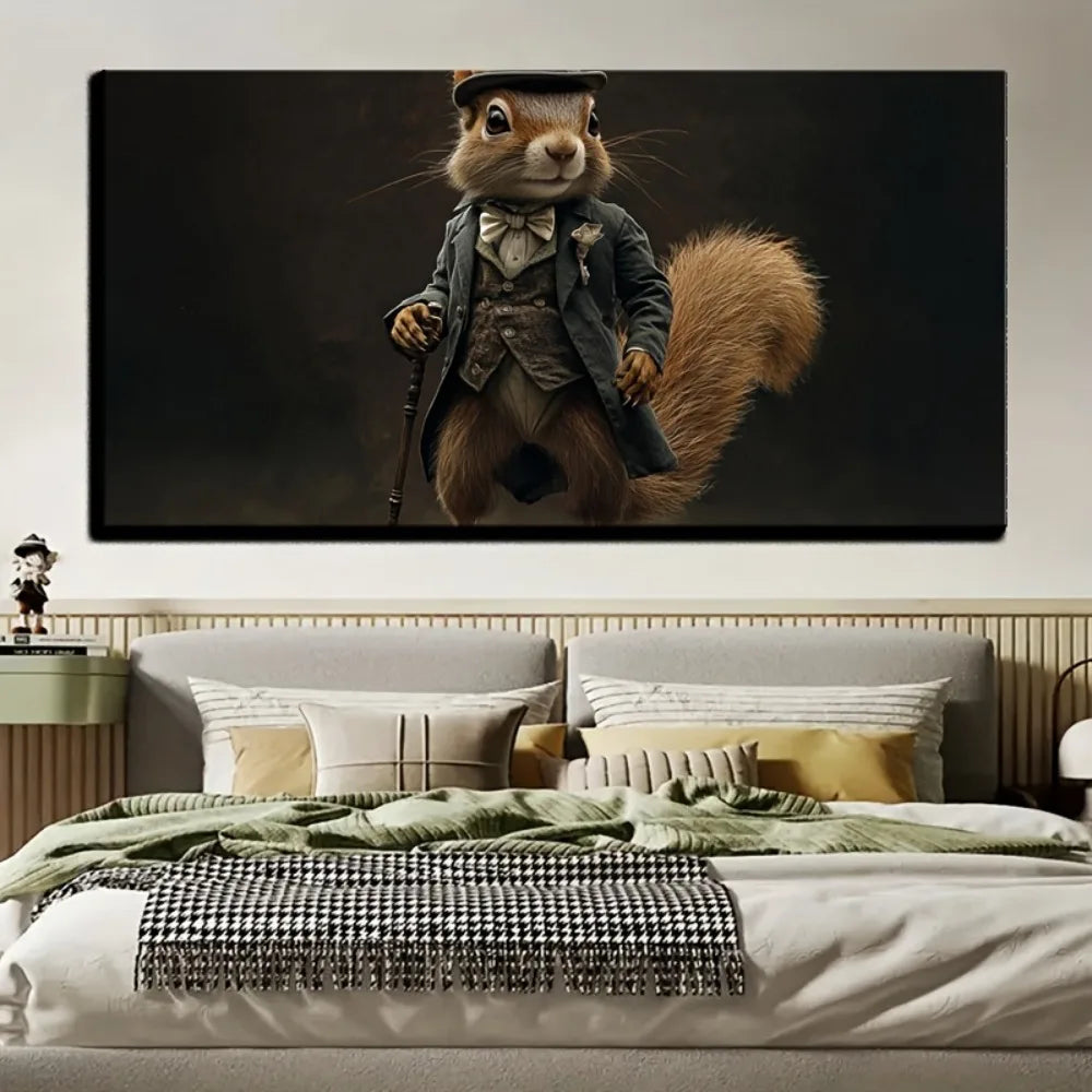 Steampunk Squirrel Wall Canvas Poster