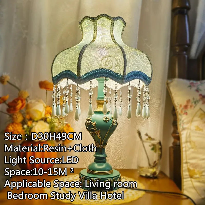 American Retro Peacock Table Lamp LED Contemporary Decor
