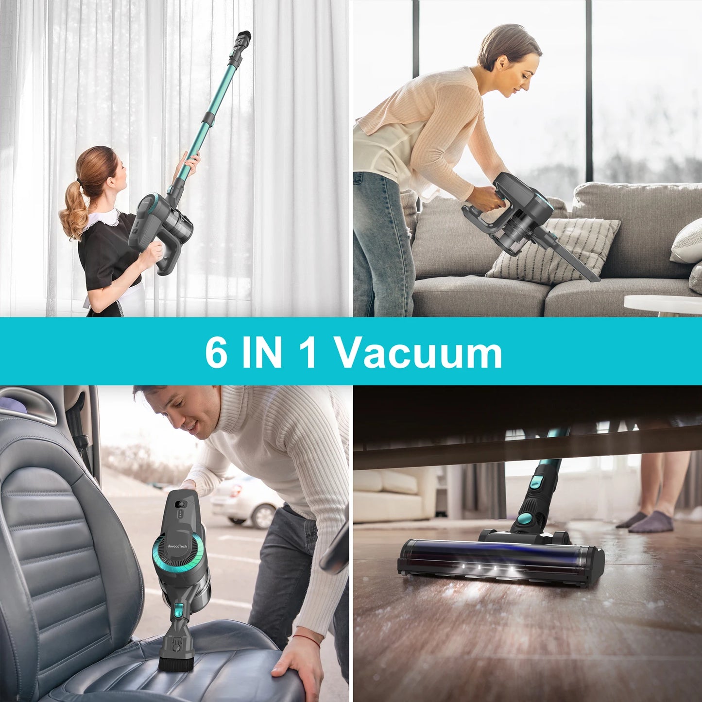 INSE N300 Cordless Upright Vacuum Cleaner For Car Carpet And Hard Floors