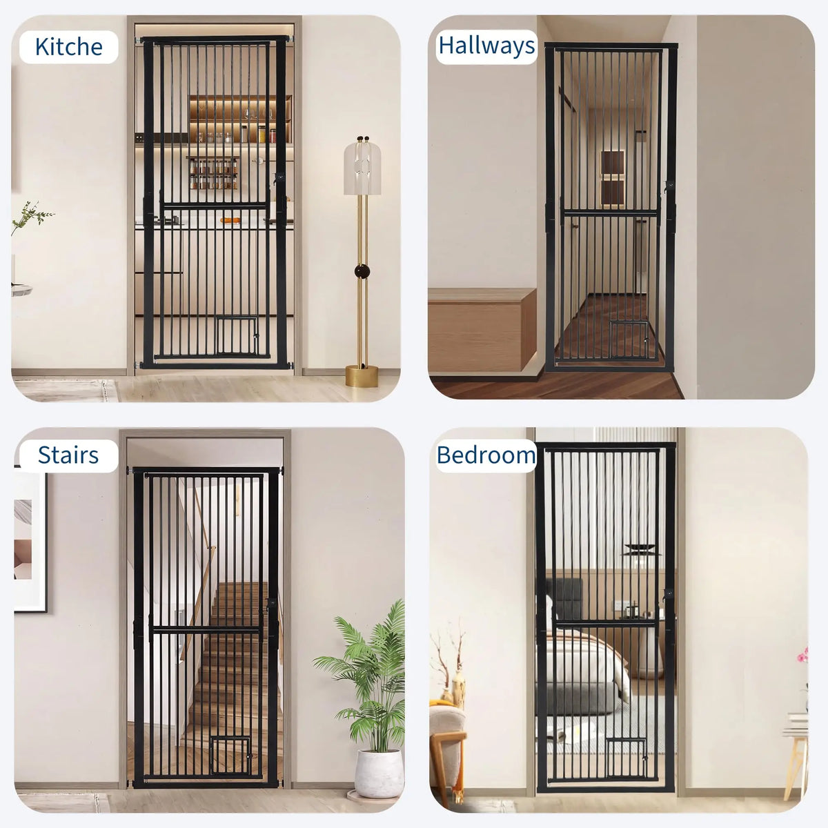 HiMiss Extra Tall Adjustable Pet Gate No Drilling Wall Mount