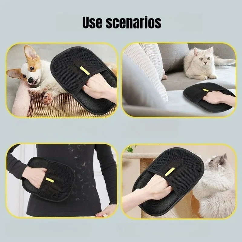 Pet Grooming Gloves Hair Remover Mitts For Dogs Cats Rabbits