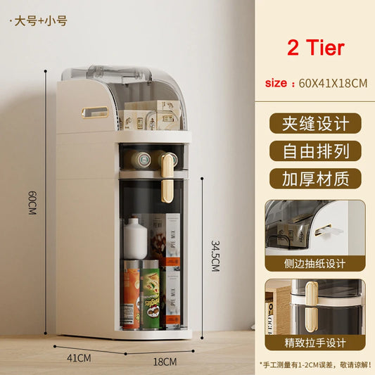Plastic Narrow Gap Storage Cabinet Drawer Type Kitchen Bath