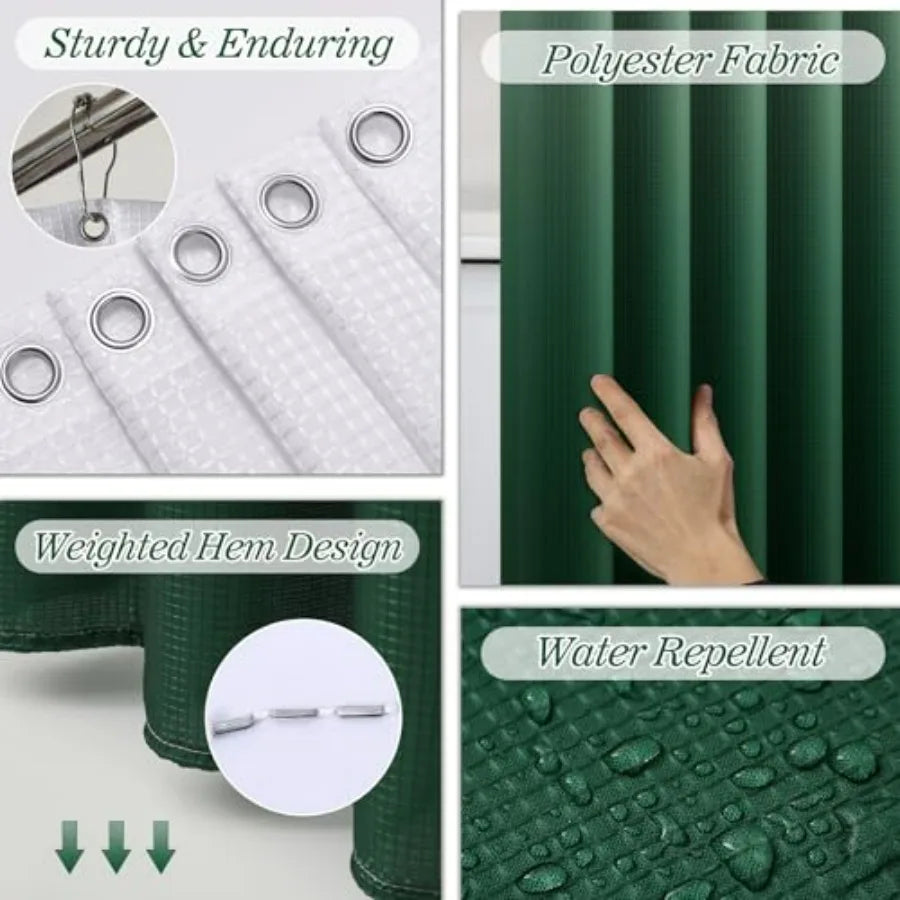 Bathroom Accessory Set With Shower Curtain And Rugs