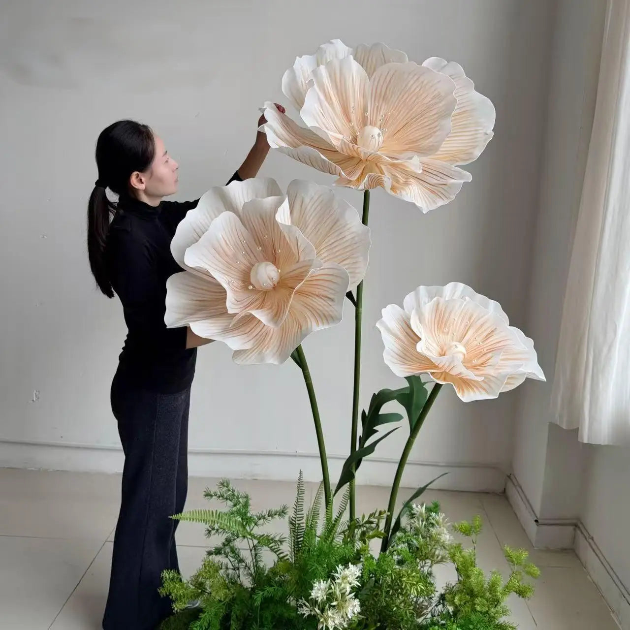 EVA Artificial Flower Display With Stand For Wedding And Home Decor