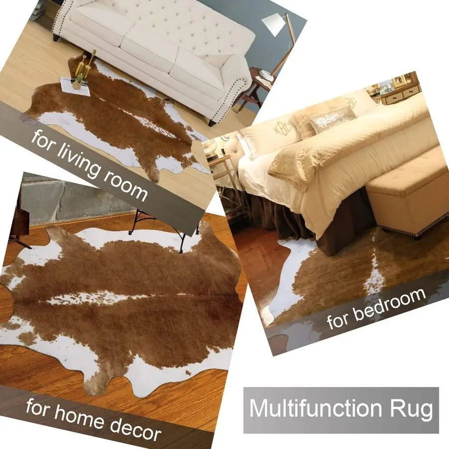 Faux Cowhide Rug, Cow Print Decor for Bedroom Living Room