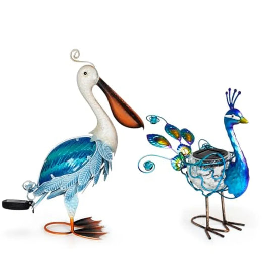 SHXI Solar Pelican Statue Garden Sculpture LED Outdoor Decor