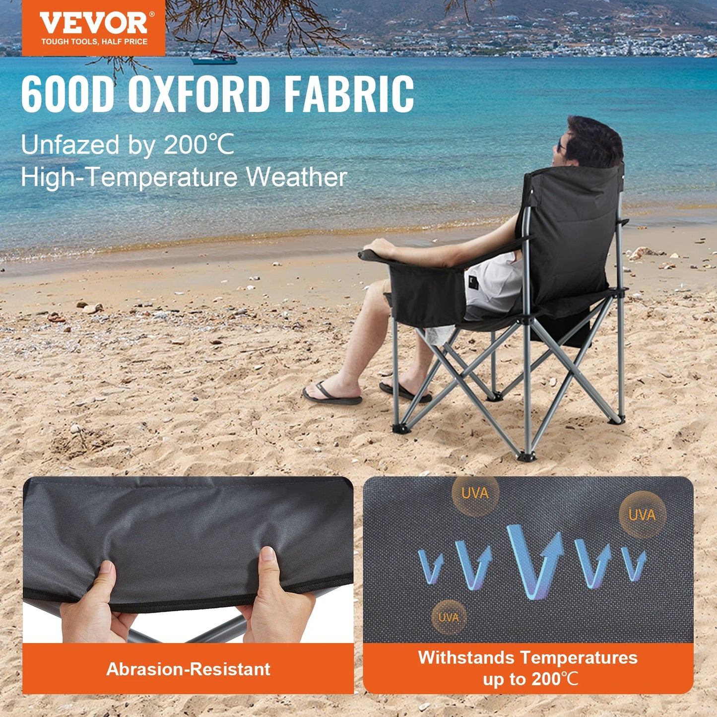 SucceBuy Ultralight Outdoor Folding Camping Chair 350 Pound Capacity