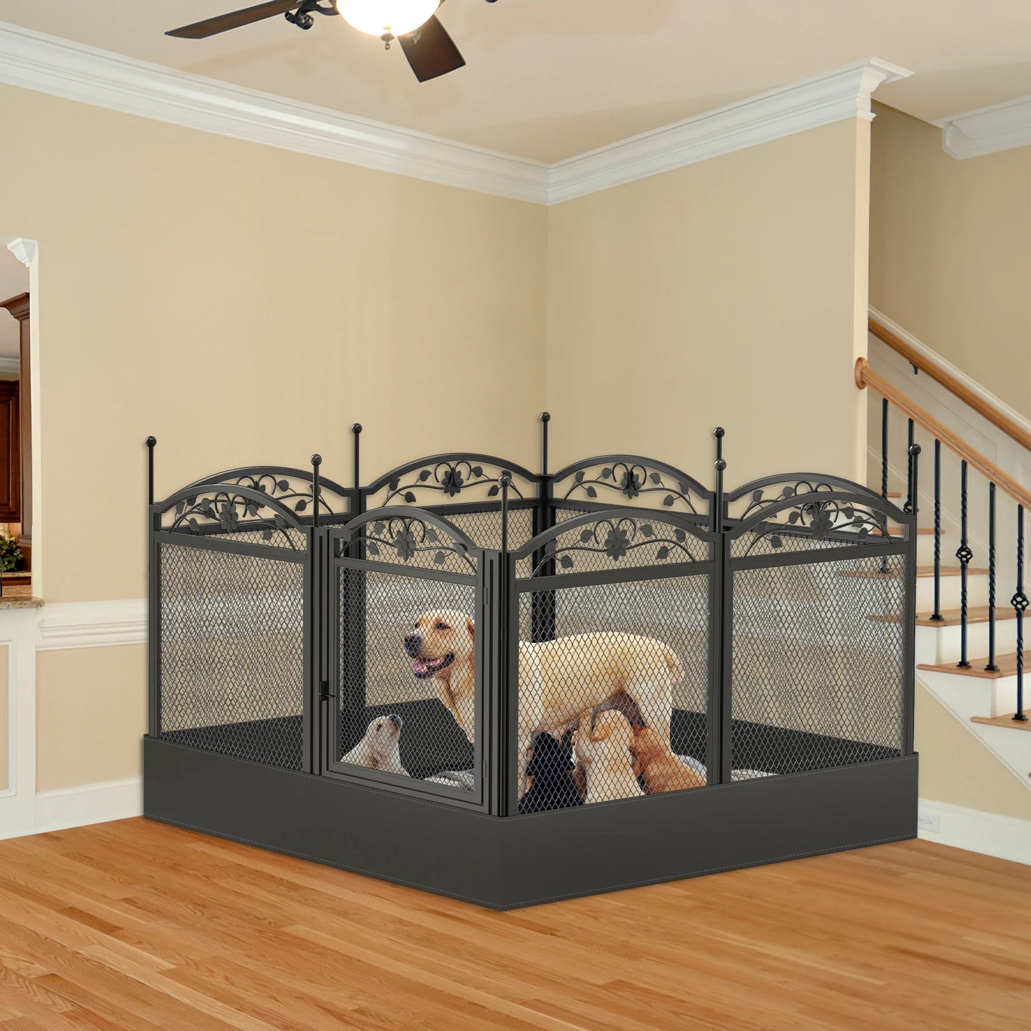 BINGOPAW Eight Panel Heavy Duty Dog Playpen for Indoor Outdoor