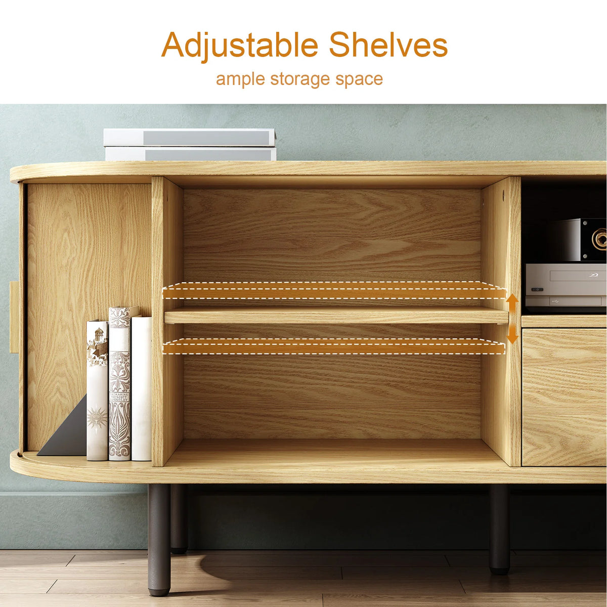 ONBRILL Modern TV Stand Entertainment Center With Storage And Drawer