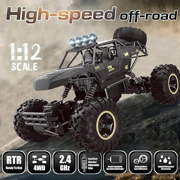 NONEDesign RC Rock Crawler Monster Truck 4WD with 2 Batteries