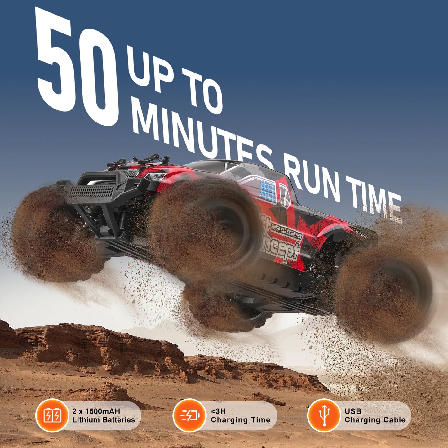 1:18 RC Monster Truck High Speed Drift 4WD Off Road