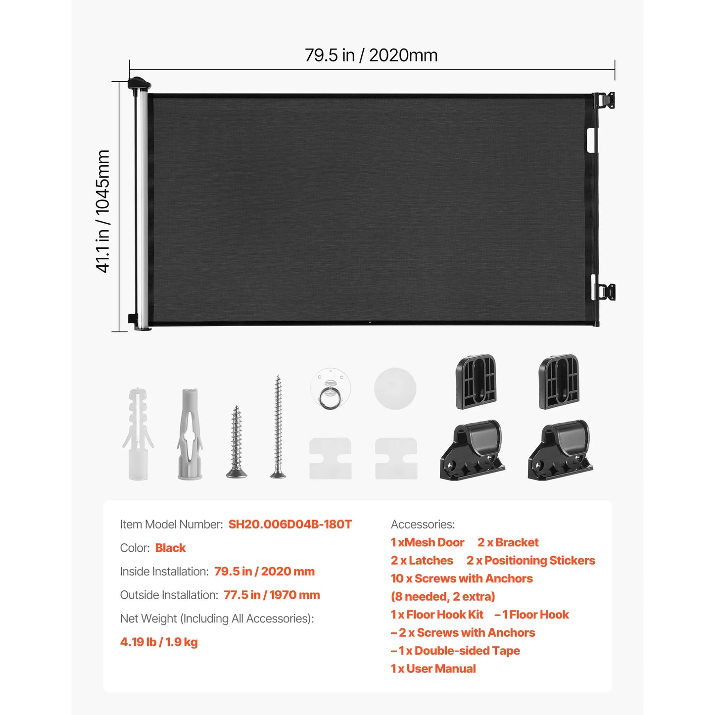 SucceBuy Retractable Baby Gate With Security Lock Walk Through