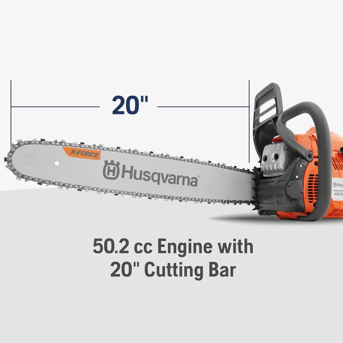 Gas Chainsaw 50.2cc 3.2HP 2 Cycle Engine For Pruning