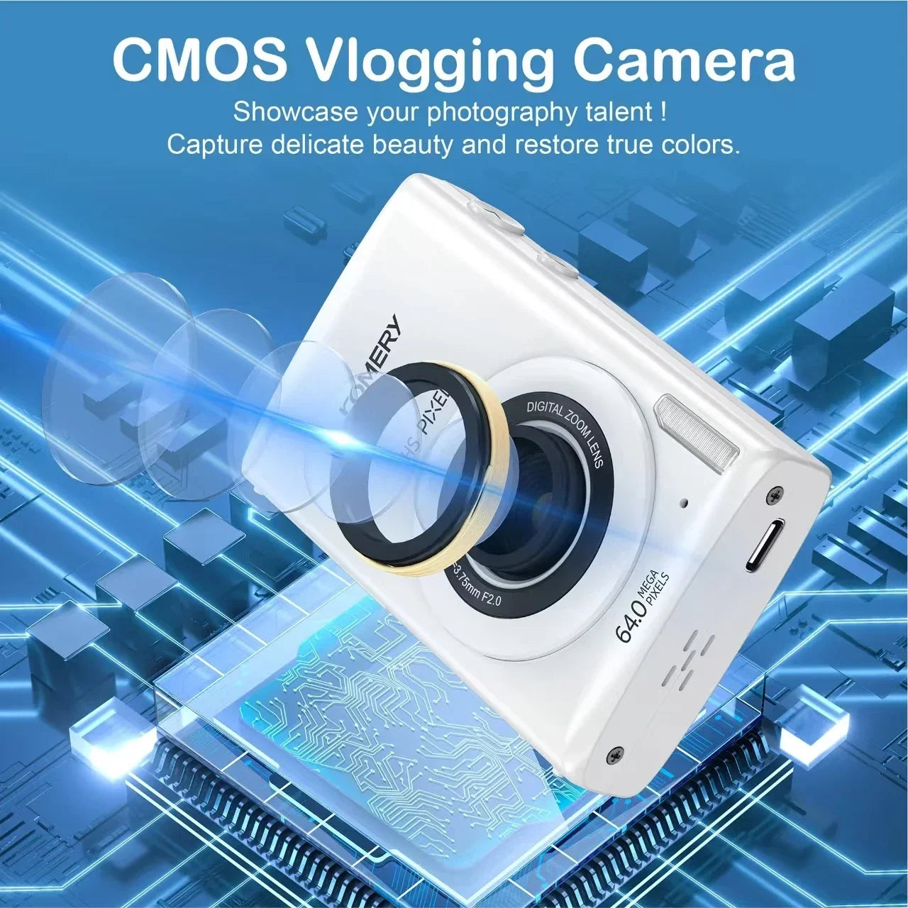 64MP 4K Digital Camera MP3 Player Camcorder for Students