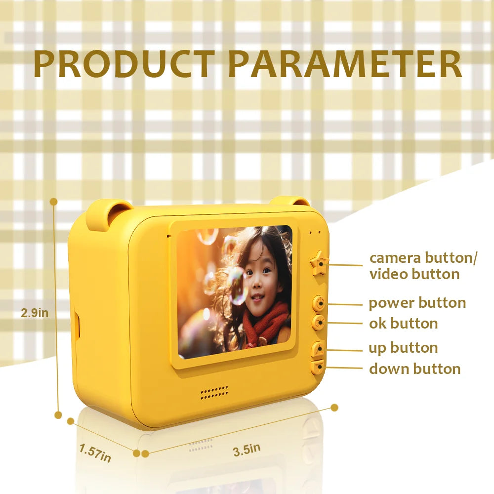 Kids Digital Camera For Children With Instant Print 1080P HD