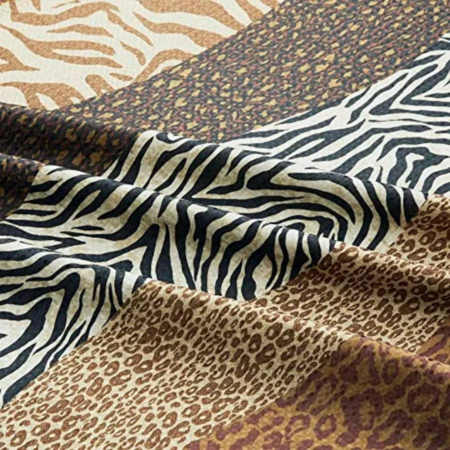 Leopard Print Bath Rug and Shower Curtain Set