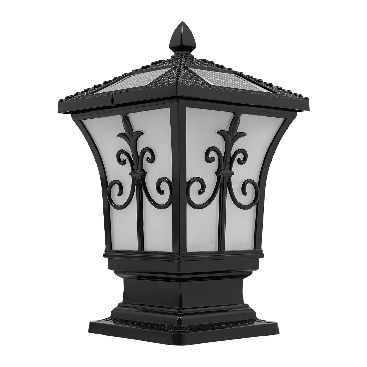 Solar Powered Outdoor Post Light With Remote Control For Garden