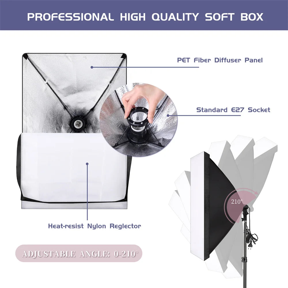 SH Professional Softbox Lighting Kit For Photography Studio