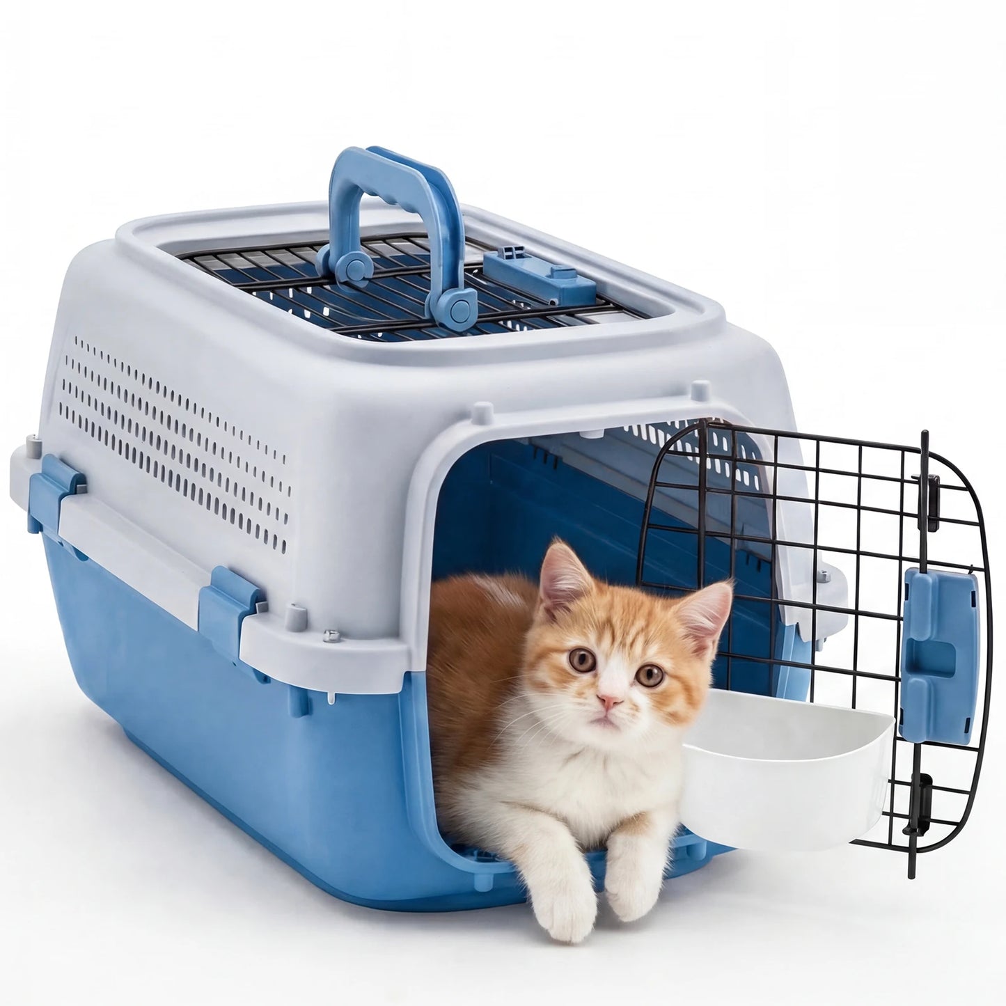 Small Pet Carrier With Front Top Load Wire Door Travel