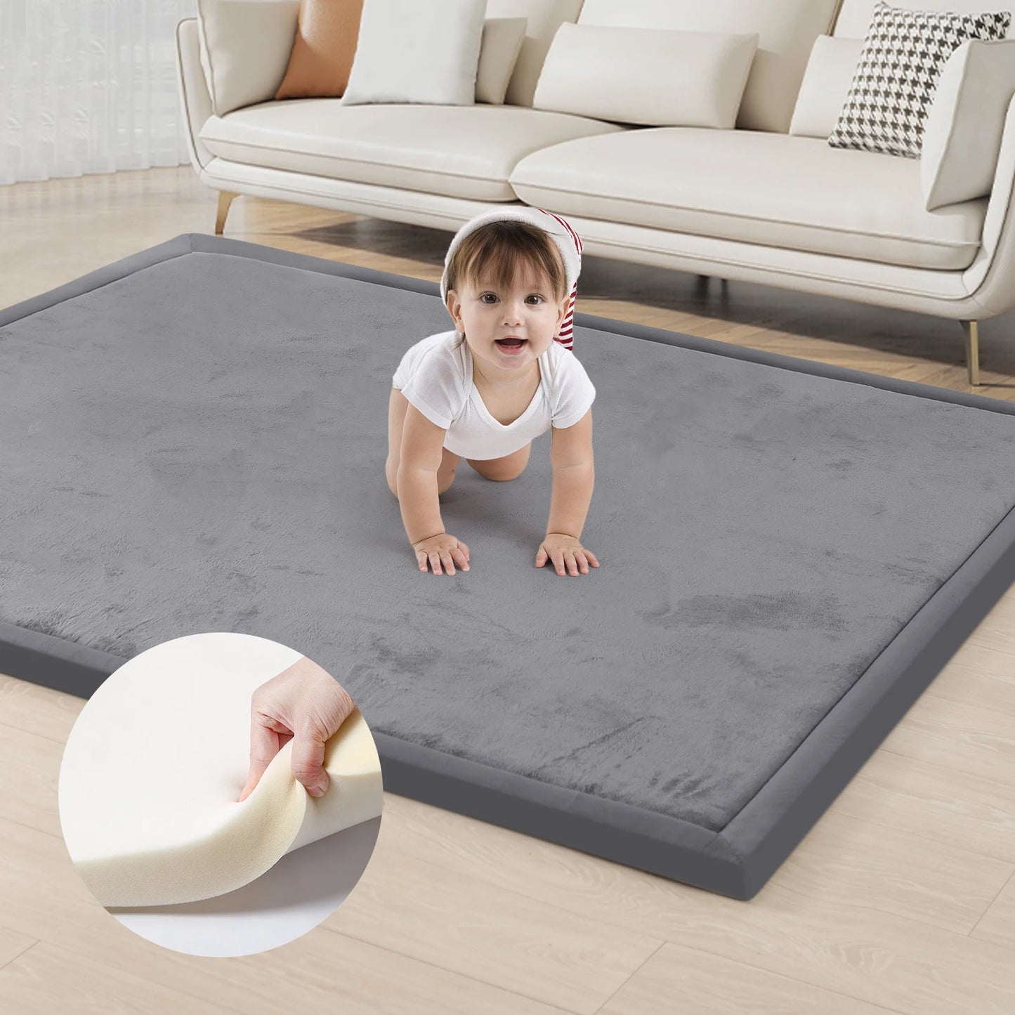 Huloo Sleep Memory Foam Carpet For Floor With Non Slip Backing