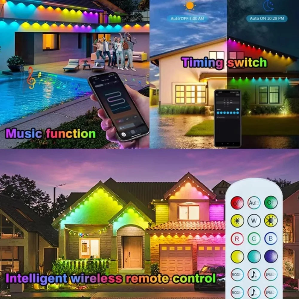 MIMIRGB IP67 Waterproof Outdoor LED String Lights With App Control