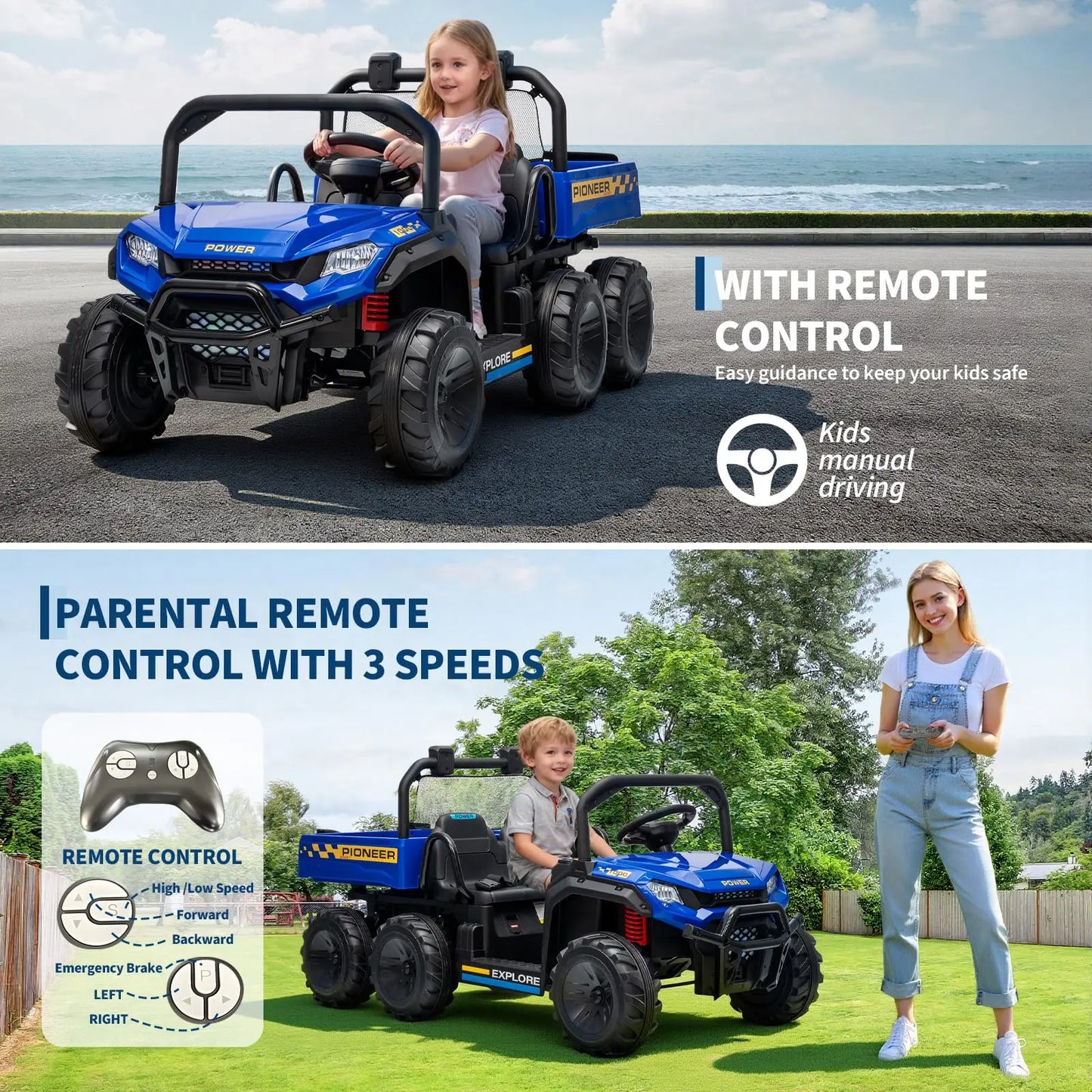 24V Two Seater Ride On Electric Dump Truck With Remote