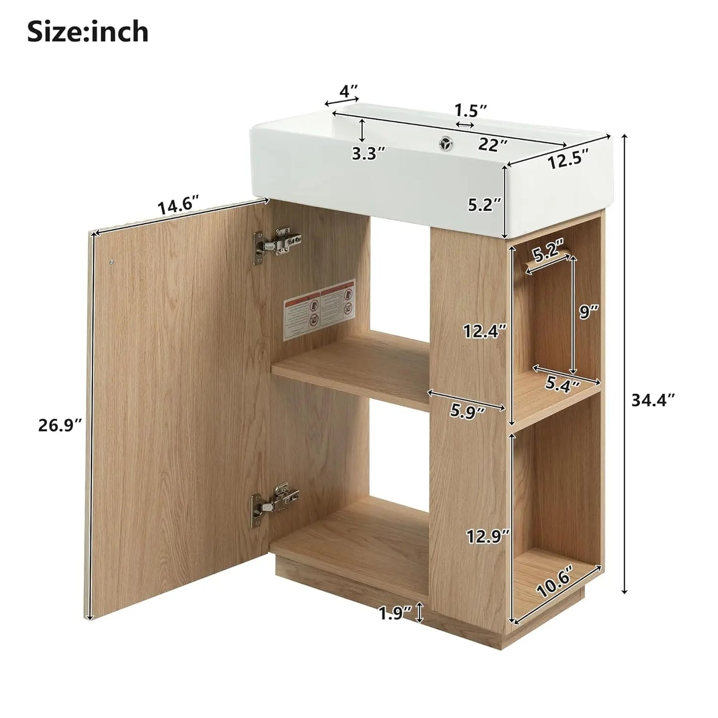 Bathroom Vanity With Side Storage Undermount Sinks Floor Cabinet Customized