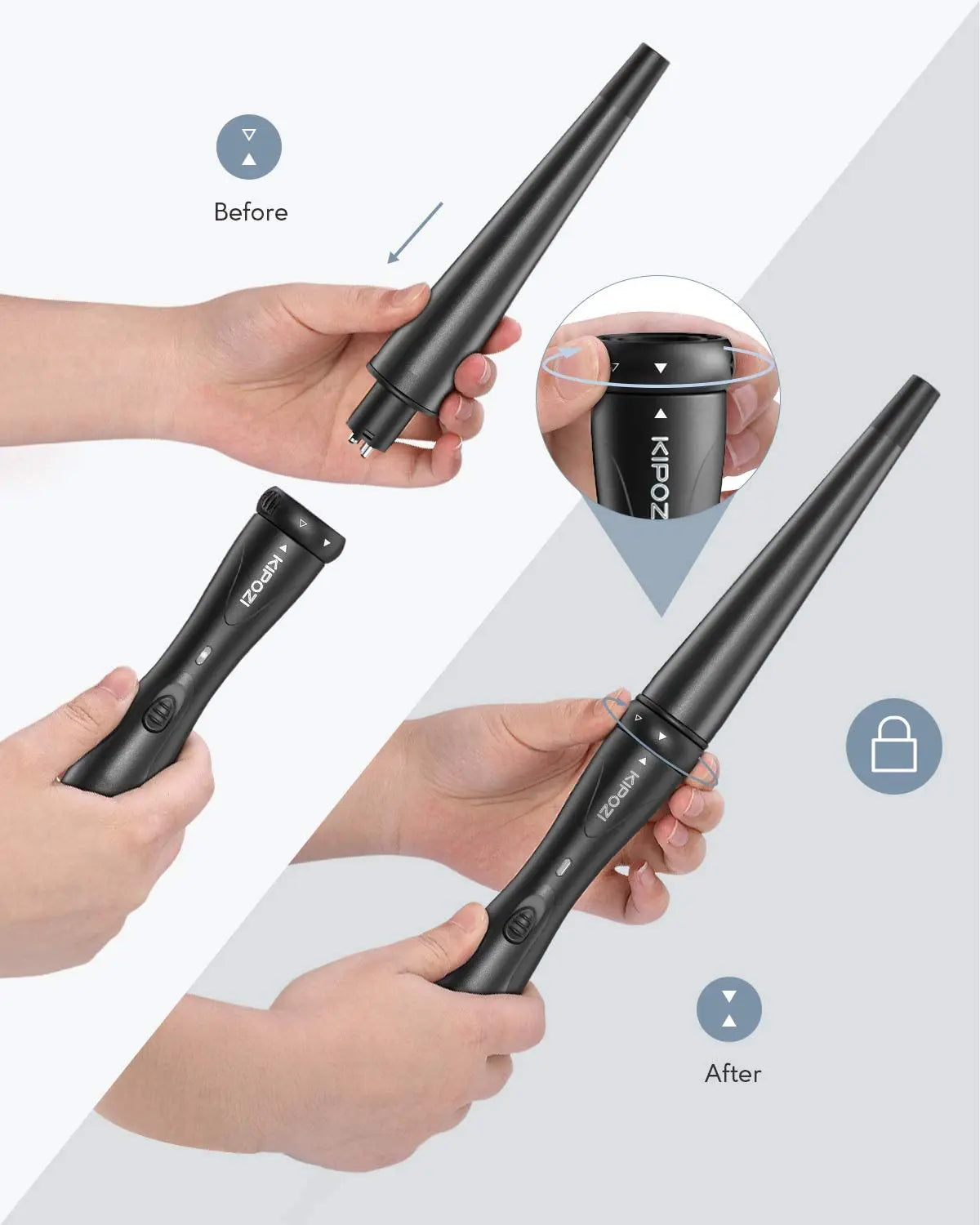 KIPOZI 5-in-1 Professional Curling Iron Hair Tools For Women