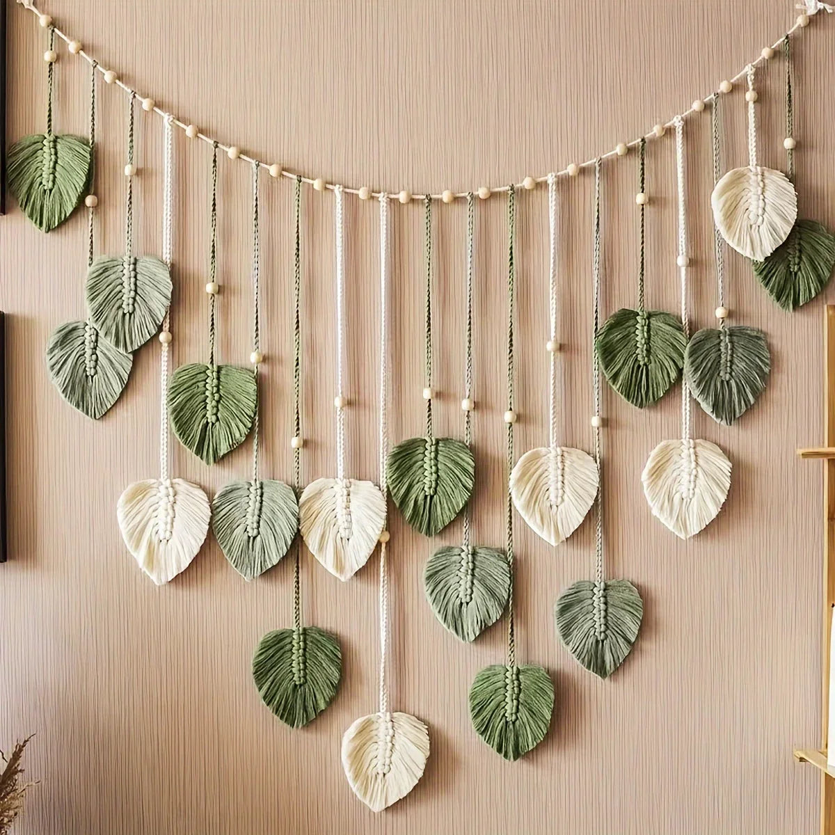 Modern Woven Wall Decor Leaves Bohemian Feather Wall Hanging