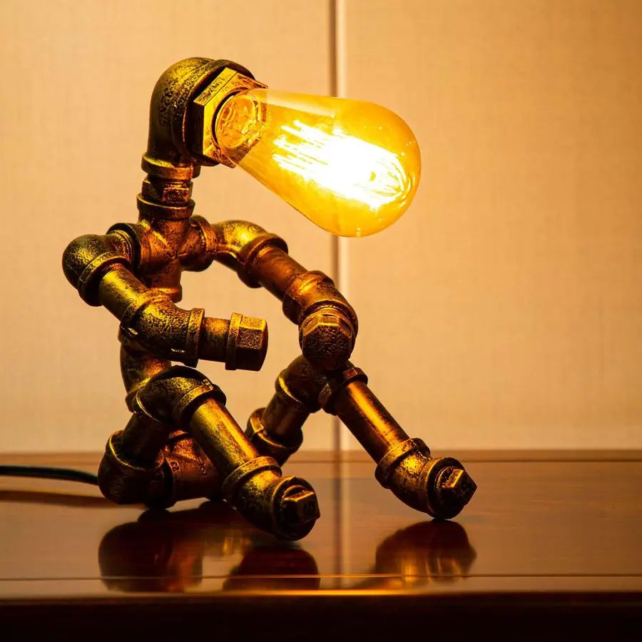 Steampunk Robot Table Lamp Vintage Industrial Desk Light