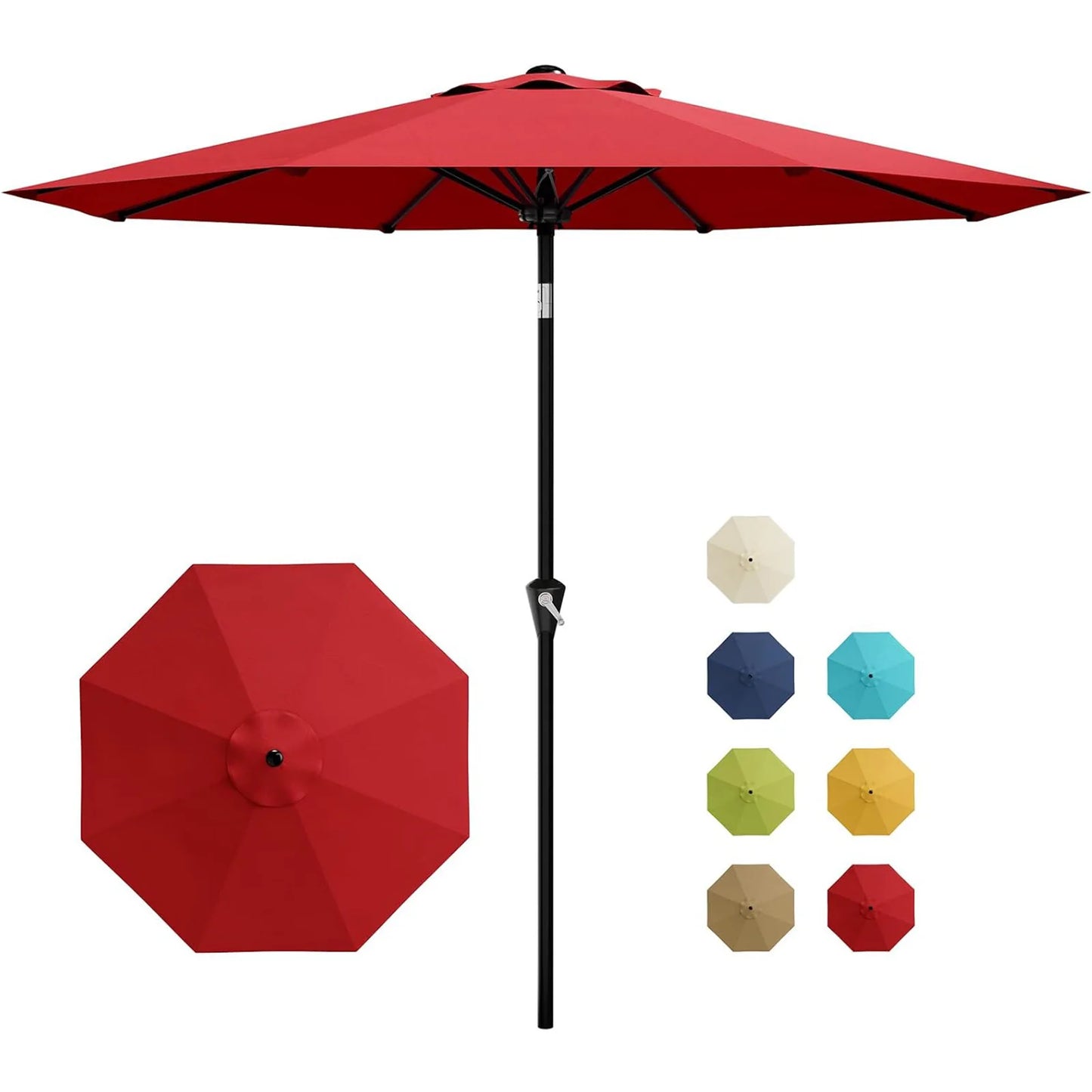 HiMISS Patio Umbrella With Crank Lift And Tilt