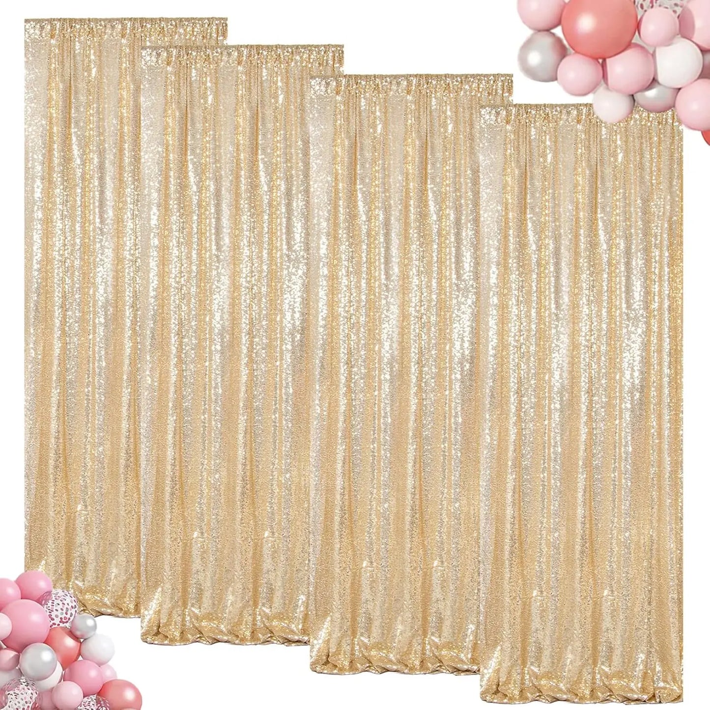 Sequin Backdrop Curtains Panels for Photography and Wedding Events