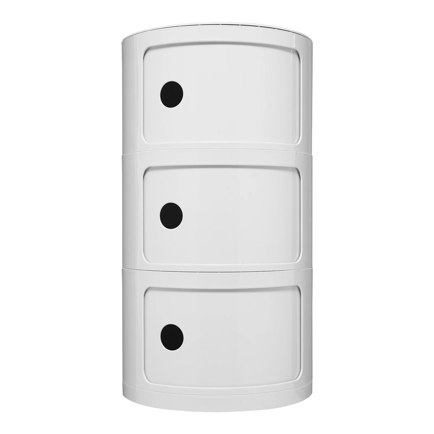 Round Bedside Cabinet With Three Drawers For Bedroom And Living Room