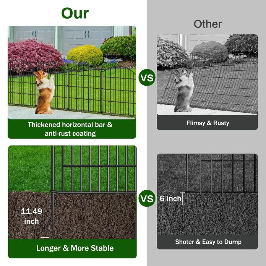 Decorative No-Dig Garden Fence Panels For Pets And Rabbits