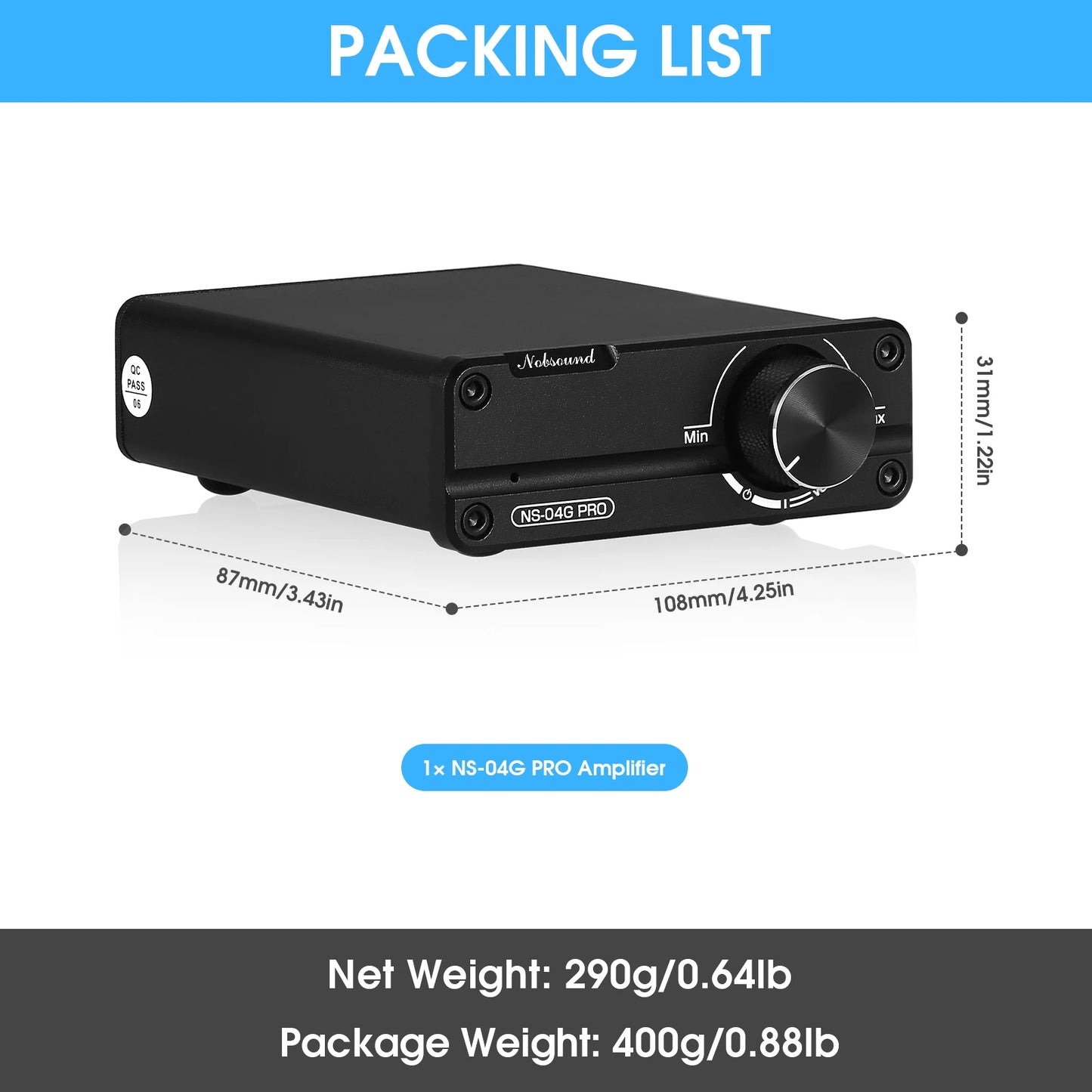 Douk Audio NS-04G PRO 2-Channel Mini Digital Power Amplifier